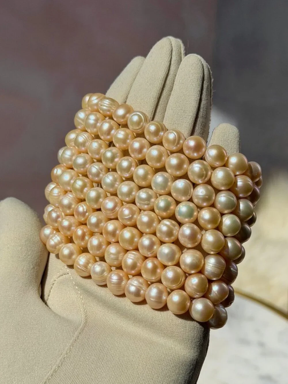 Freshwater Pearl Beaded Bracelet (Bead Size: 8mm–9mm)